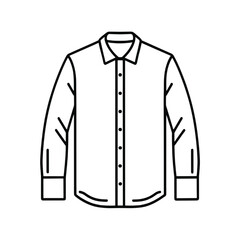 Naklejka premium Long Sleeve Shirt Outline Icon Vector