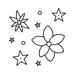 mix of flowers and stars pattern
