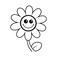 single daisy with big smiling face 