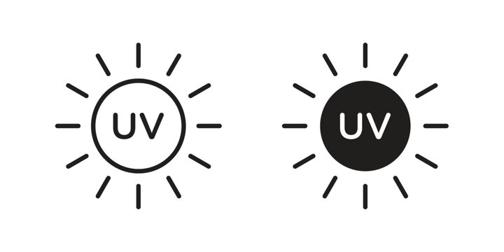 UV icon pictogram template, Simple outline and filled style.