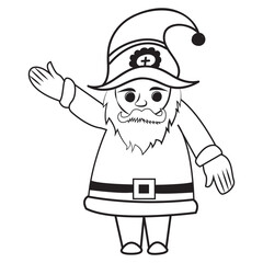 Cute santa claus waving hand, a charming christmas character