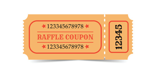 Vintage raffle ticket coupon with numbered stubs