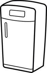 Smart Refrigerator Display Panel Line Art Transparent Background