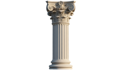 Ornate Corinthian Column on Black Background