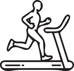 Man running on treadmill for fitness and health