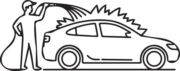 Man washing car for clean driving experience