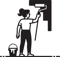 Woman painting wall for home improvement project