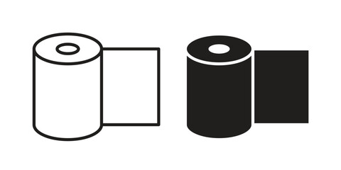 foil roll icon pictogram template, Simple outline and filled style.