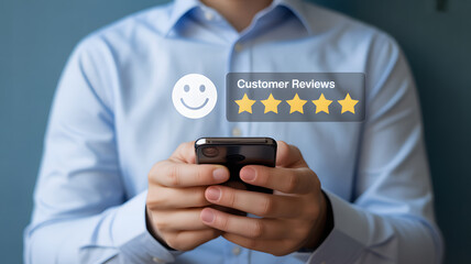 Boost your business credibility with glowing customer reviews showcased on a mobile phone, creating trust and driving sales with positive feedback