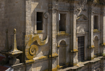 Baroque church facade in Porto old town.