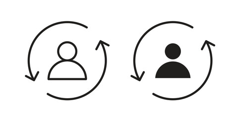 Customer retention icon pictogram template, Simple outline and filled style.
