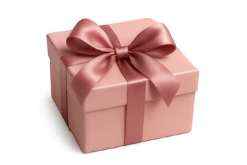 Obraz premium Pink gift box with satin ribbon bow, representing surprise, celebration, happiness, and special occasion present