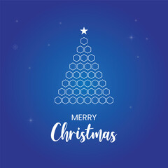 Modern Hexagon Christmas Tree Greeting Card