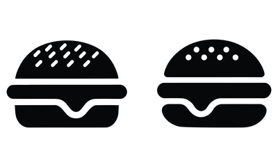 black silhouette icons of hamburgers
