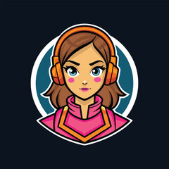 A cartoon character illustration of a pretty young lady