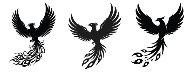 Mythical phoenix bird illustration with vibrant colors