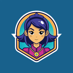 A cartoon character illustration of an elegant female avatar