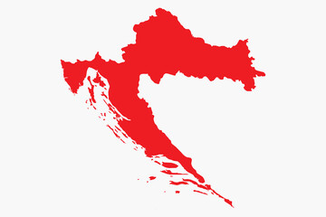 Vector graphic artwork suitable for print and web containing flat detailed map of CROATIA