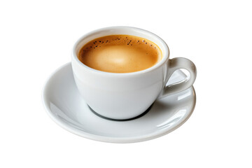 Fototapeta premium White cup of coffee with foam isolated on a transparent background