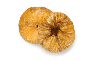 top view of dried figs isolated