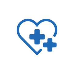 Obraz premium Healthcare Heart with Medical Crosses Icon