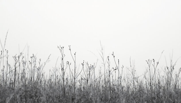 Dry Grass Stalks Against Bright Sky