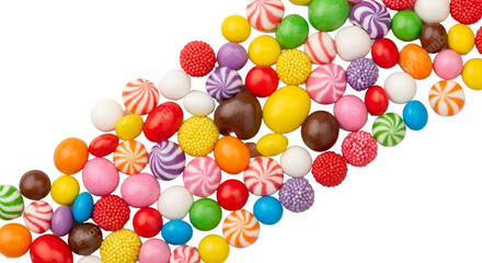 A Colorful Assortment of Candies on a Black Background