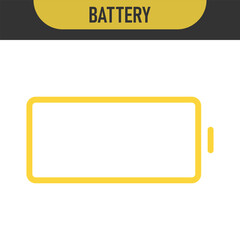 battery icon set with charge levels from full and low - charging symbol - representing power, energy storage, and readiness for use in electronic devices
