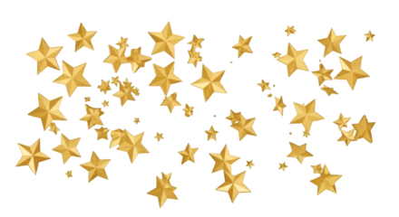 Golden Stars Falling on Black Background