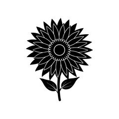 Bright yellow sunflower blossom vector illustration scalable graphic design silhouette