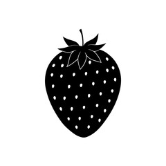 Realistic strawberry vector illustration with visible seeds perfect for food graphics silhouette
