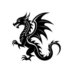 Red and gold dragon symbol vector scalable illustration for graphic design projects silhouette