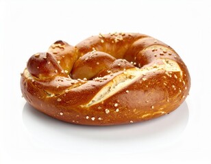 Fototapeta premium Bavarian pretzel baked bread snack with salt