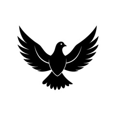Elegant white dove illustration with open wings vector art symbol of peace and hope silhouette