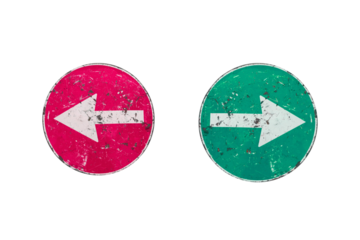 PNG image of Arrow signs left and right direction traffic sign symbol design illustration graphic element isolated 