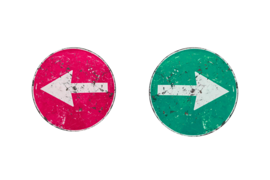 PNG image of Arrow signs left and right direction traffic sign symbol design illustration graphic element isolated  - Powered by Adobe