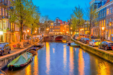 Naklejka premium Houses of Amsterdam, Netherlands