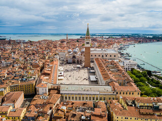 Venice, Italy - Aerial view of St. Mark's Square and Venice city center