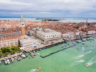 Venice, Italy - Aerial view of St. Mark's Square and Venice city center