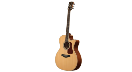 Acoustic Guitar with Cutaway Body and Natural Finish