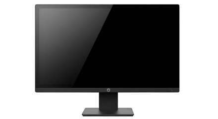 Modern Black Computer Monitor on Black Background