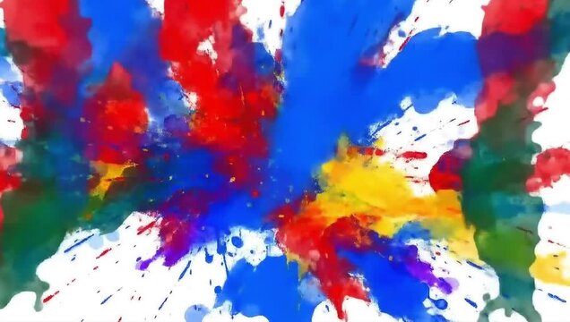A vibrant and dynamic artwork featuring an explosion of watercolor, showcasing a riot of colors and energy.