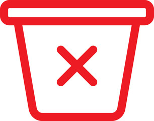 Obraz premium Red Trash Bin Icon with X Mark Isolated on Transparent Background