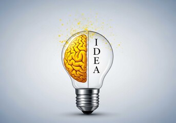 Creative idea brain lightbulb innovation inspiration concept