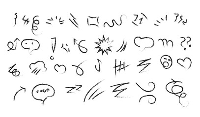 Collection of hand drawn doodle icons and symbols for design