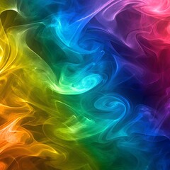 Fototapeta premium Vibrant rainbow smoke swirl abstract texture background