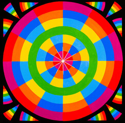 Obraz premium Love. Two rainbows. Making love. Without love, all is darkness. Even the shards of love are Light. 