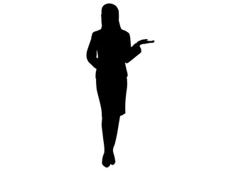 案内する女性のシルエット14