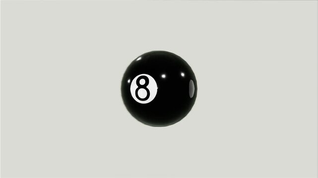 billiard ball number eight 360 animation