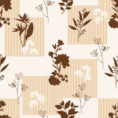 Seamless abstract geometric floral pattern. Vector Illustration.